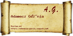 Adamecz Génia névjegykártya